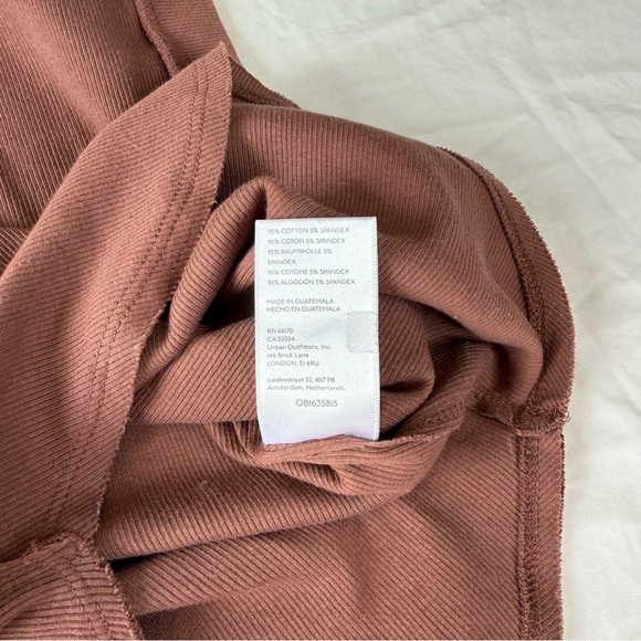 We The Free by Free People Brown Ribbed Tank Top Size Medium Sleeveless Stretch - Picture 4 of 7